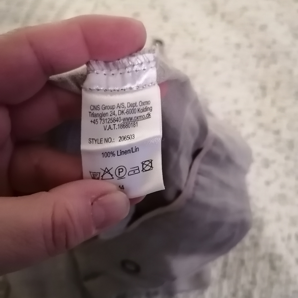 Oxmo 100% Linen pants in Light Gray with an original triangular front Xl - Picture 15 of 16